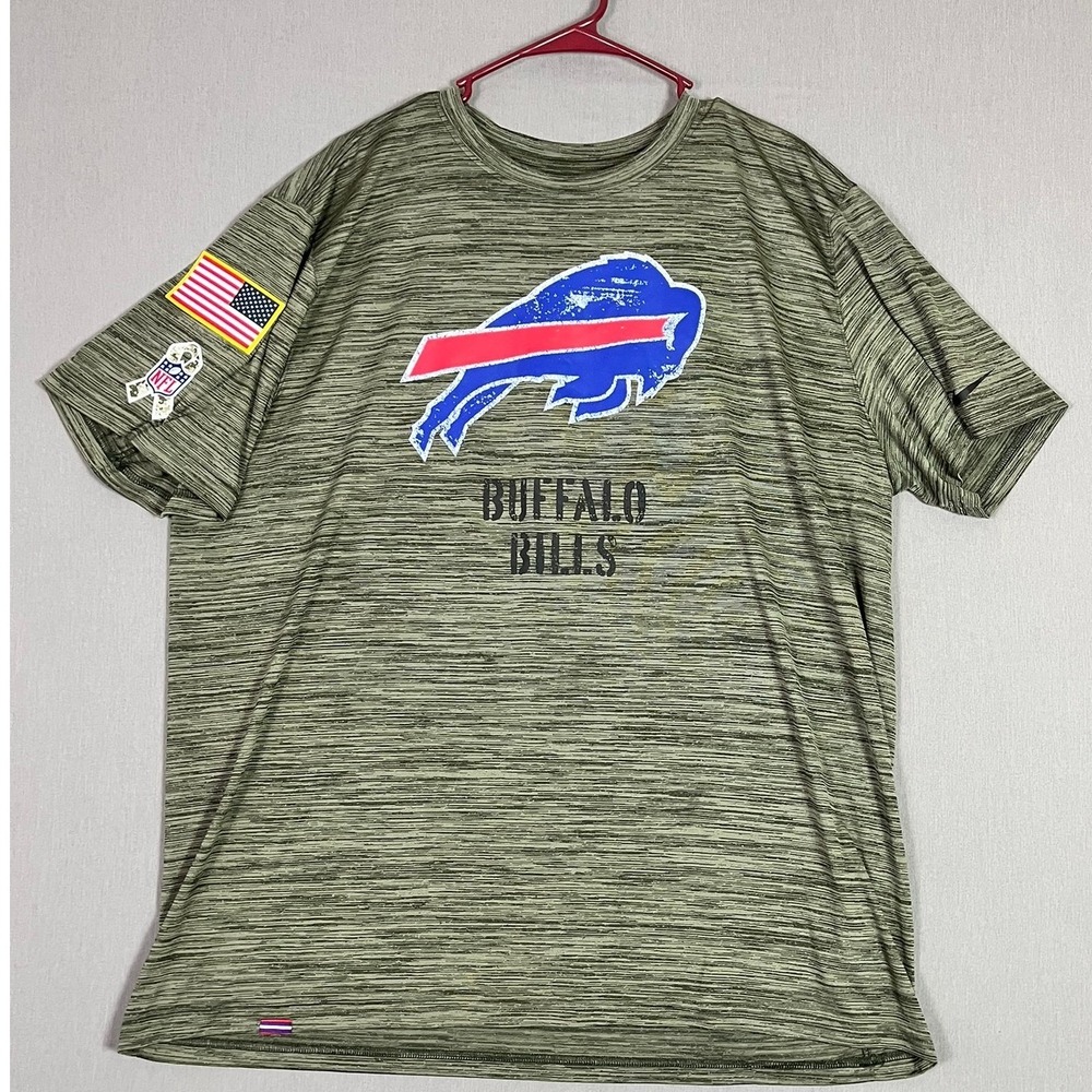 Nike Buffalo Bills T-Shirt XXL Olive NFL Salute To Service Football EUC